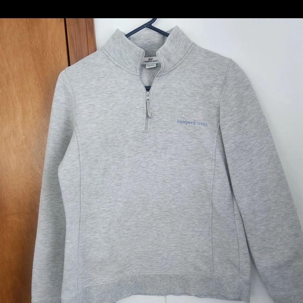 Vineyard Vines  Light Gray Zip-Up Sweater